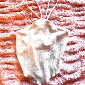 Wild fable white criss cross strap top